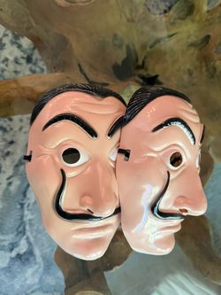 Money robbery mask salvador Dali mask halloween mask Realistic Movie Prop Face Mask Two available $10 $5 each Pick up in person Atascocita Humble T