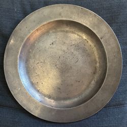 Antique 18th or 19th century antique French pewter platter