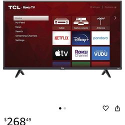 TCL 43” 4k Roku Smart TV  With Adjustable TV Stand 