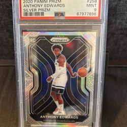 Anthony Edwards NBA 2020-21 Basketball Prizm Rookie Silver Prizm PSA 9 #258 Timberwolves