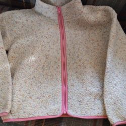 Old Navy 10/12 L Girls Confetti Dot Zip Up Cozy Fleece