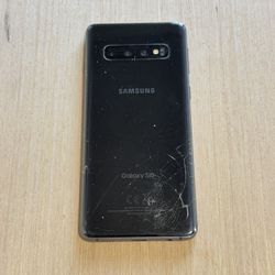 Samsung Galaxy S10 128GB Blk CRACKED SCREEN Broken“Parts/Repair-Only”Buy As Is   