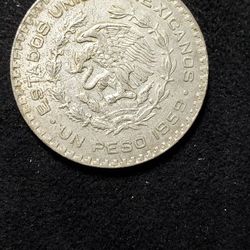 1959 Mexico 1 Peso Silver 