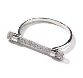 Iced out silver bracelet