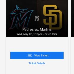 Padres Vs Marlins 5/28 110pm