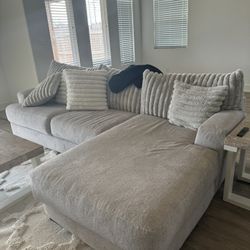 GREY COUCH & PILLOWS