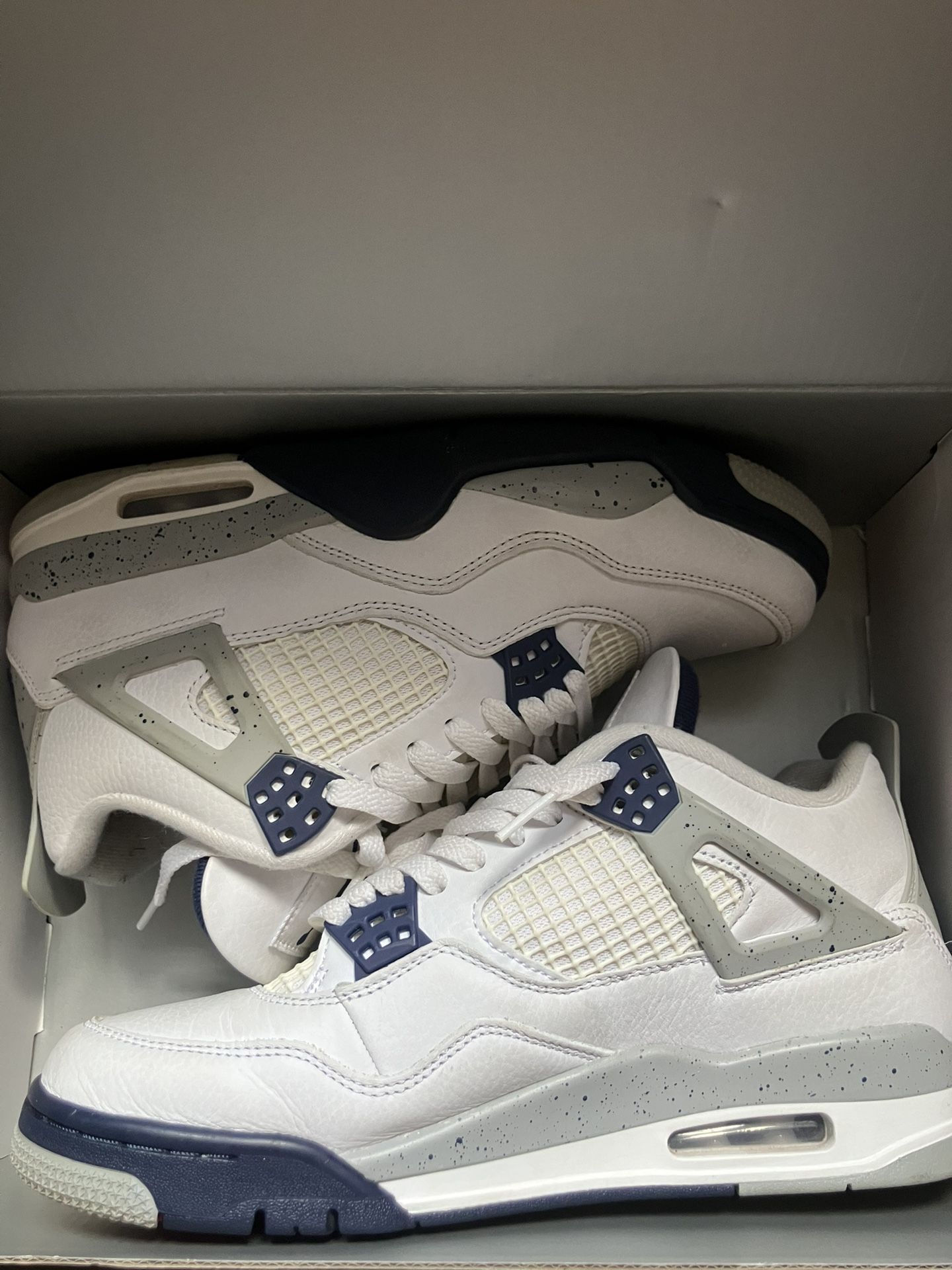 Air Jordan 4 retro white midnight navy blanc marine Minuit size 9
