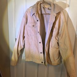 Beige Corduroy, Sherpa Button Up Jacket $30