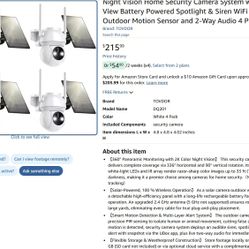 （New）White WiFi Cam-Solar Security Camera Wireless Outdoor