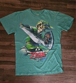 THE LEGEND OF ZELDA NINTENDO SKYWARD SWORD YOUTH GREEN MEDIUM SIZE T-SHIRT PRE-OWNED