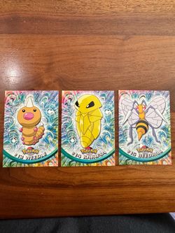 Vintage Pokémon Topps Chrome Weedle Kakuna Beedrill Set