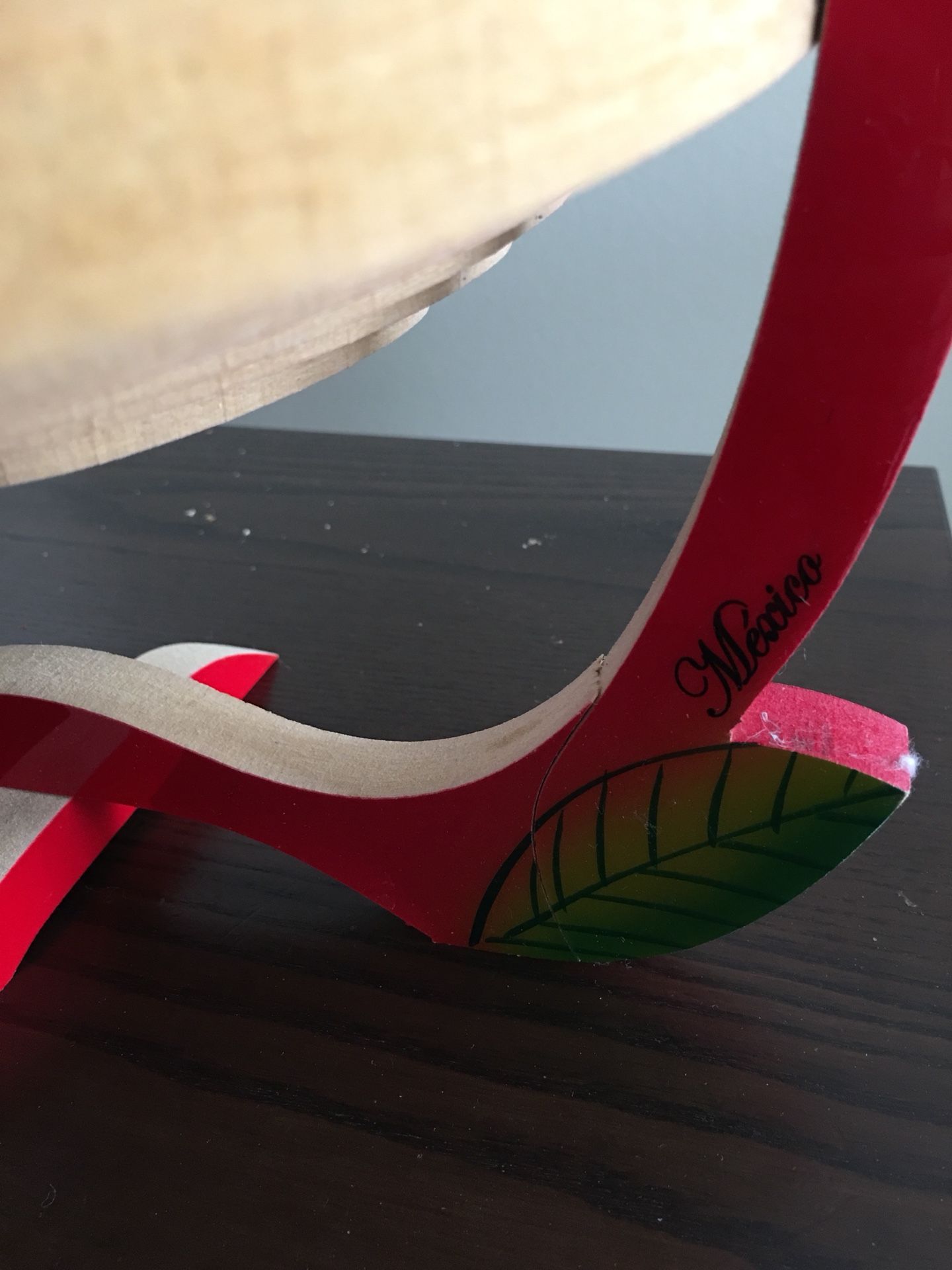 New red fruit basket or for different purpose handmade wood in mexico