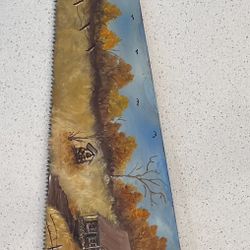 Hand-Painted Vintage Hand Saw – Rustic Folk Art Wall Décor