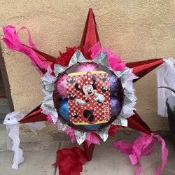 Minnie Mouse Star Pinata With Balls