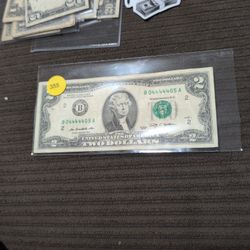 2009 $2 Note With Fancy Serial Number- ($5)
