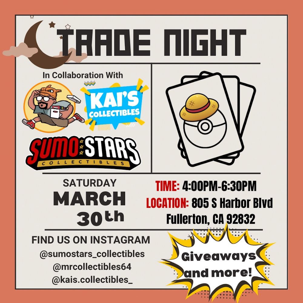 Trade Night Letters Pokemon Trade Night In Fullerton for Sale in Anaheim, CA - OfferUp