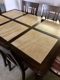 Brown Wood Dining Table