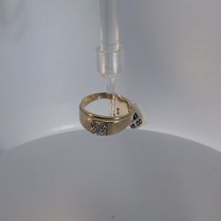 14K Yellow Gold Gents Diamond Cocktail Ring 
