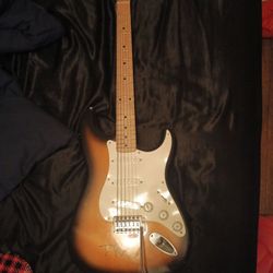 Signed Sunburst Squire Fender Guitar