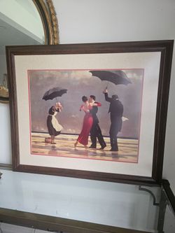 Framed Faux Wood Amanti Art Jack Vettriano "The Singing Butler" Framed Print Art