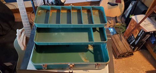 Falls City My Buddy 252 Vintage Metal Tackle Box Green Hard Case
