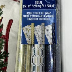 Kirkland  Double-Sided Christmas Gift Wrap 270sq ft New  
