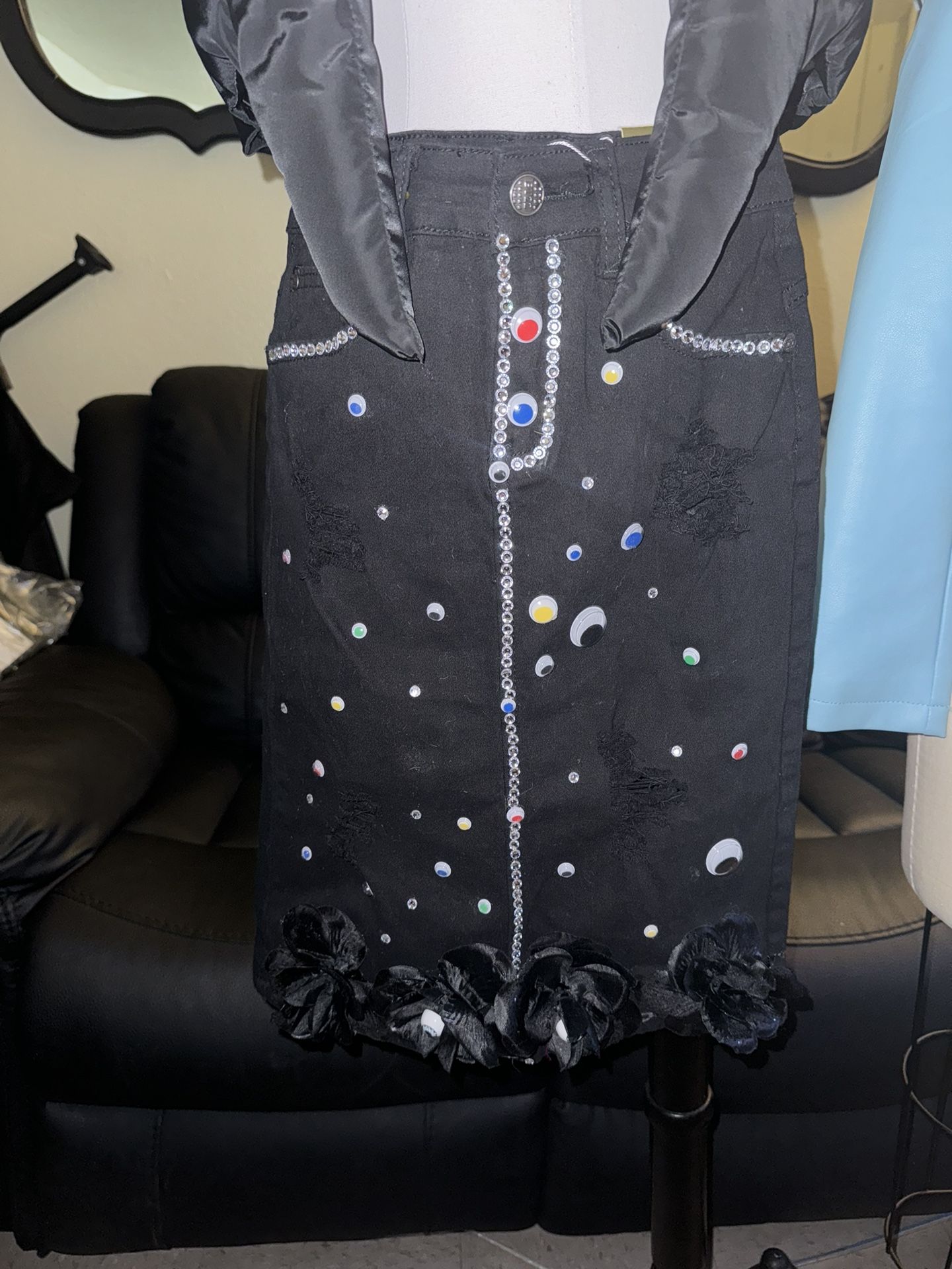 Custom Black Skirt And Matching Hat