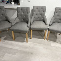 4 Upholstered Grey Dinner Chairs