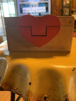 Wooden Heart Jewelry Box