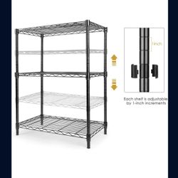 LEHOM 3-Tier Metal Storage Shelves Wire Shelving Unit Adjustable Utility Rack  (80"× 46" ×  17” )