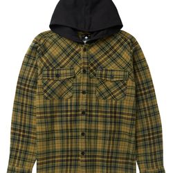 L-R-G Lifted Research Group Hooded Button Up Flannel Shirt Brand New DS