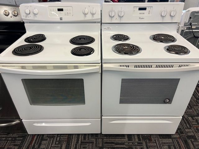 WHITE COIL TOP STOVE // WE DELIVER