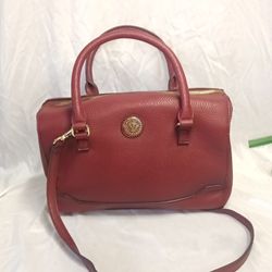 Anne Klein Crossbody Pebbled Faux Leather Maroon Handbag 12x9
