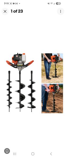 Brand New 72cc Auger Gas Powered Earth Digger with 3 Bits and all the Accesories shown.