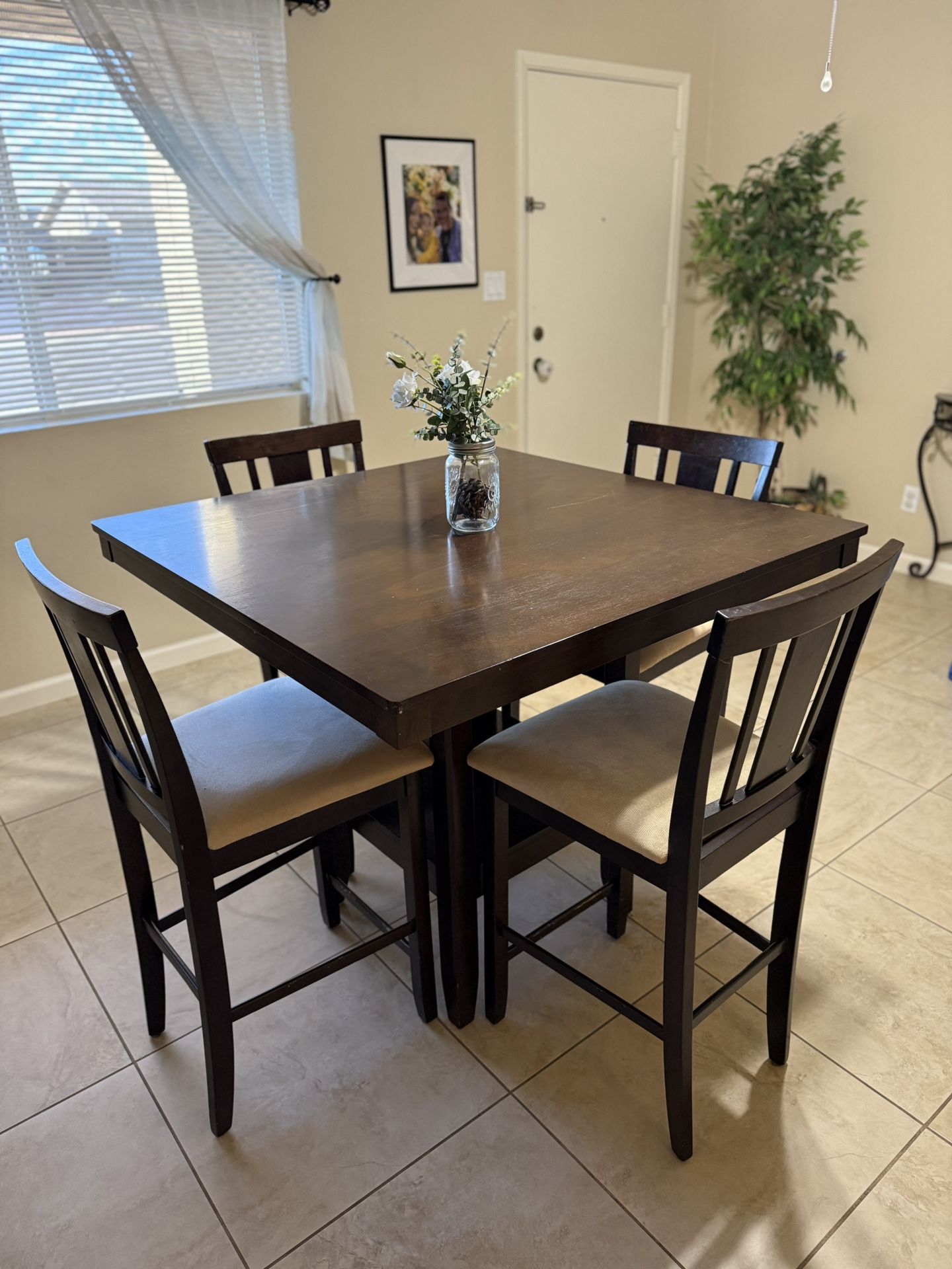 Dining Room Pub Table Dark Wood