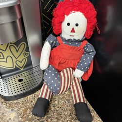 patriotic american raggedy ann doll used condition as shown 