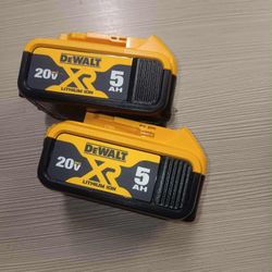 Dewalt New 5ah Battery 20v 2x $130 Nuevo 