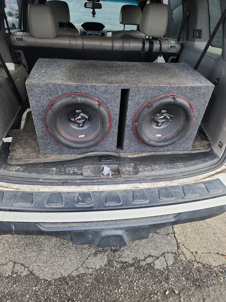 2 12" AudioPipe Subwoofers And Vented Box 