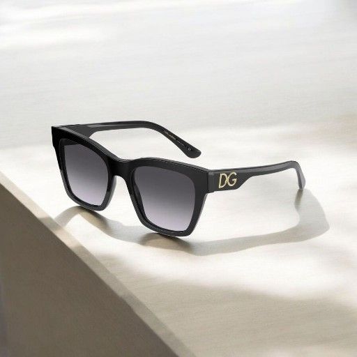 Dolce & Gabbana Sunglasses DG4384-F 501/8G Black with Light Grey Gradient Black