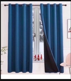 100% Blackout Curtains 2 Panel Full Light Blocking Drapes Thermal Insulated Panels 84 inch Length Room Darkening Curtains Grommet for Living Room Bedr