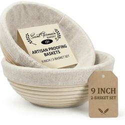 Bread Banneton Basket 2 Pcs 9” Round Baskets