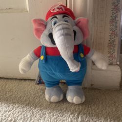 Super Mario Bros Wonder: Elephant Mario Stuffed Animal Toy. Official Japanese Nintendo Licensed Product.