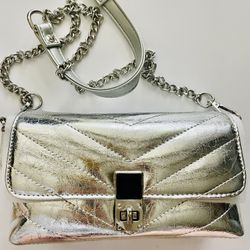 Silver Leather Mini Bag 