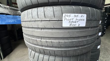 ✅ 2 Used Tires 245/35ZR21 MICHELIN PILOT SUPER SPORT 245/35R21 LUXURY EV VEHICLE ALL SEASON 245 35 21