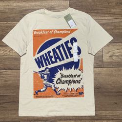 Wheaties Breakfast of Champions Baseball Graphic Cereal Tee T Shirt Mens S