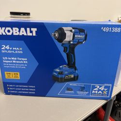 Kobalt 24V Variable Speed Brushless 1/2-in Drive Cordless Impact Wrench w/ Batt/Charger