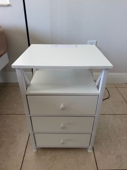 Set of 2 Nightstands, LED Night Stand with Charging Station