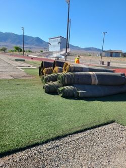 Artificial grass used