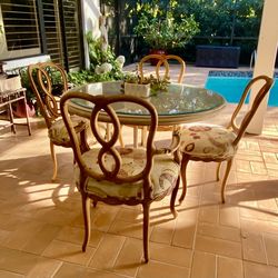 Antique Pretzel Back Dining Chairs (4)