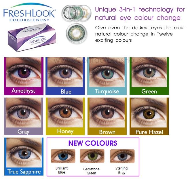 3 pairs Fresh look colorblends lenses